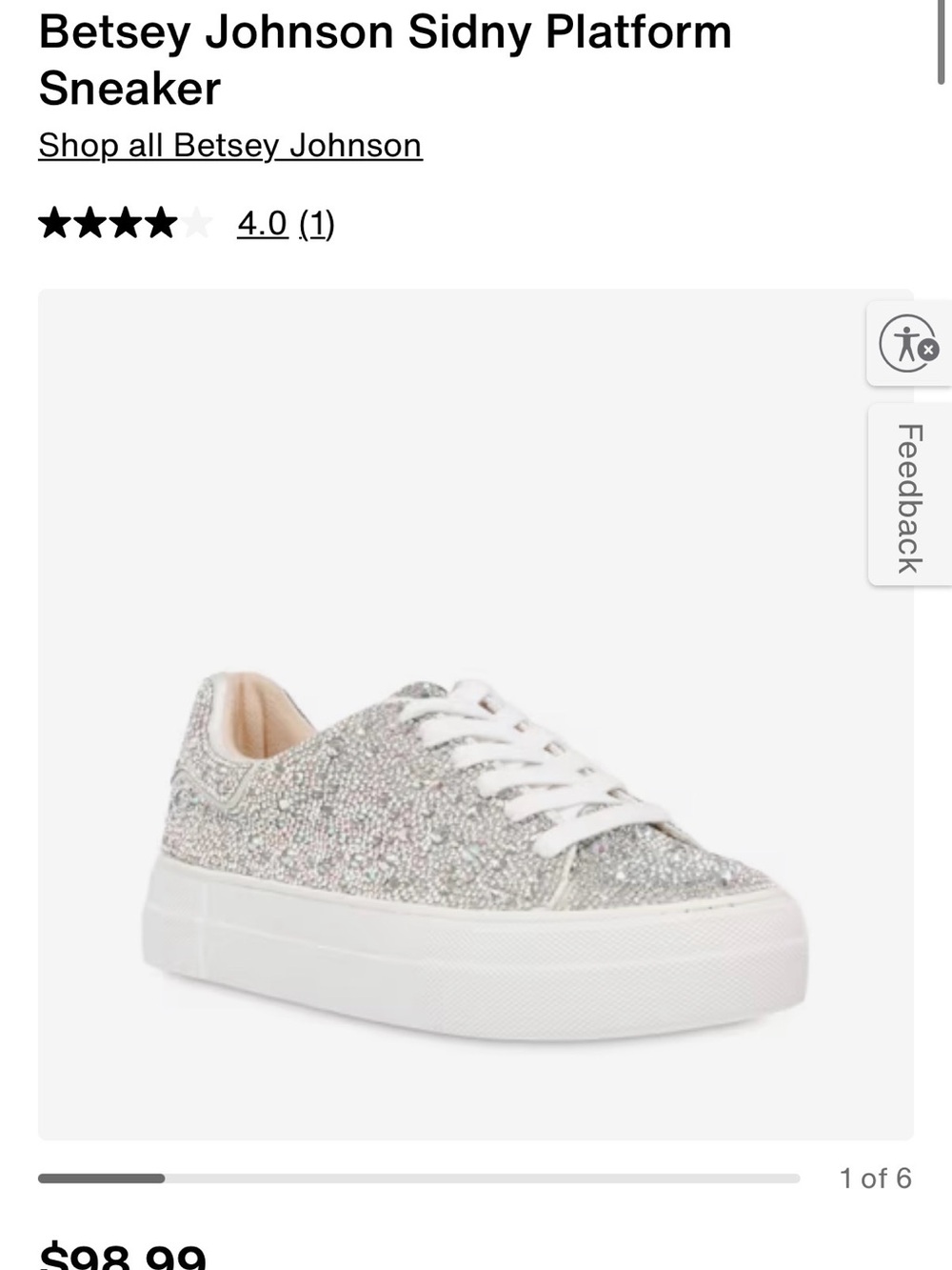 Rhinestone Platform Sneaker Betsey  Johnson